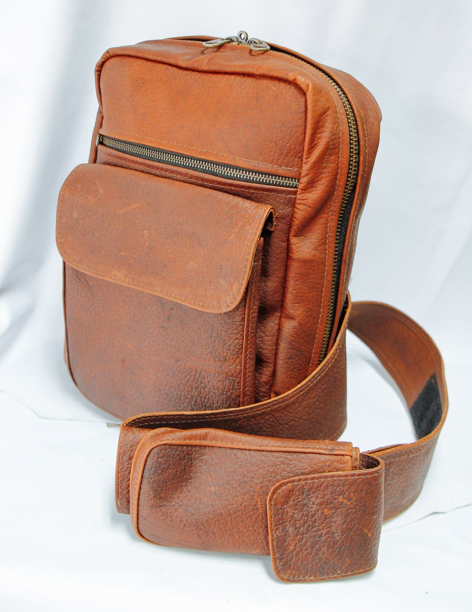 The Real McCaul Back Packs Crossover Backpack - Medium - Kangaroo Australian Made Australian Owned Leather ManBag Crossover Backpack Australian Made