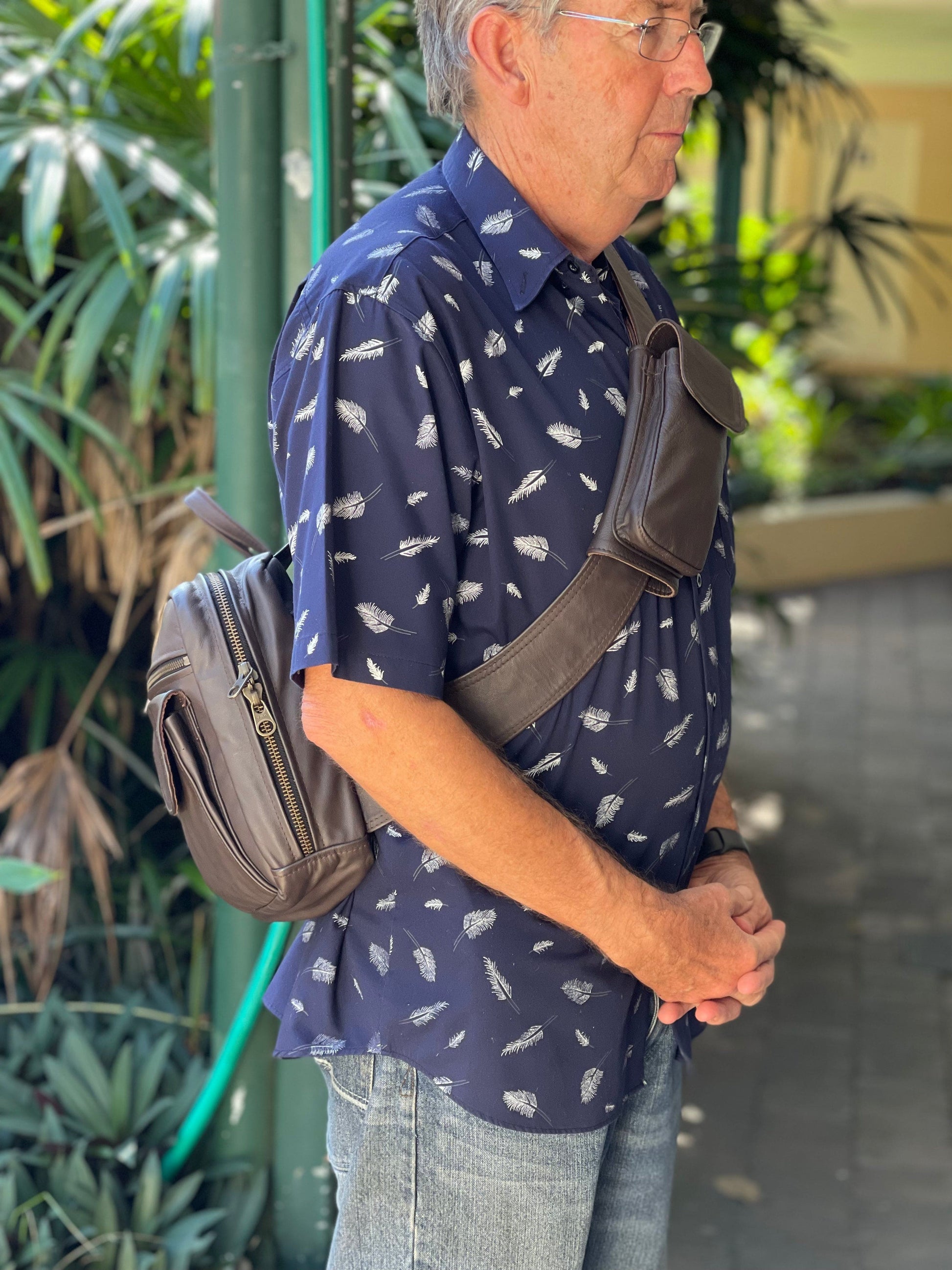 The Real McCaul Back Packs Crossover Backpack - Small - Cowhide Australian Made Australian Owned Leather ManBag Crossover Backpack Australian Made