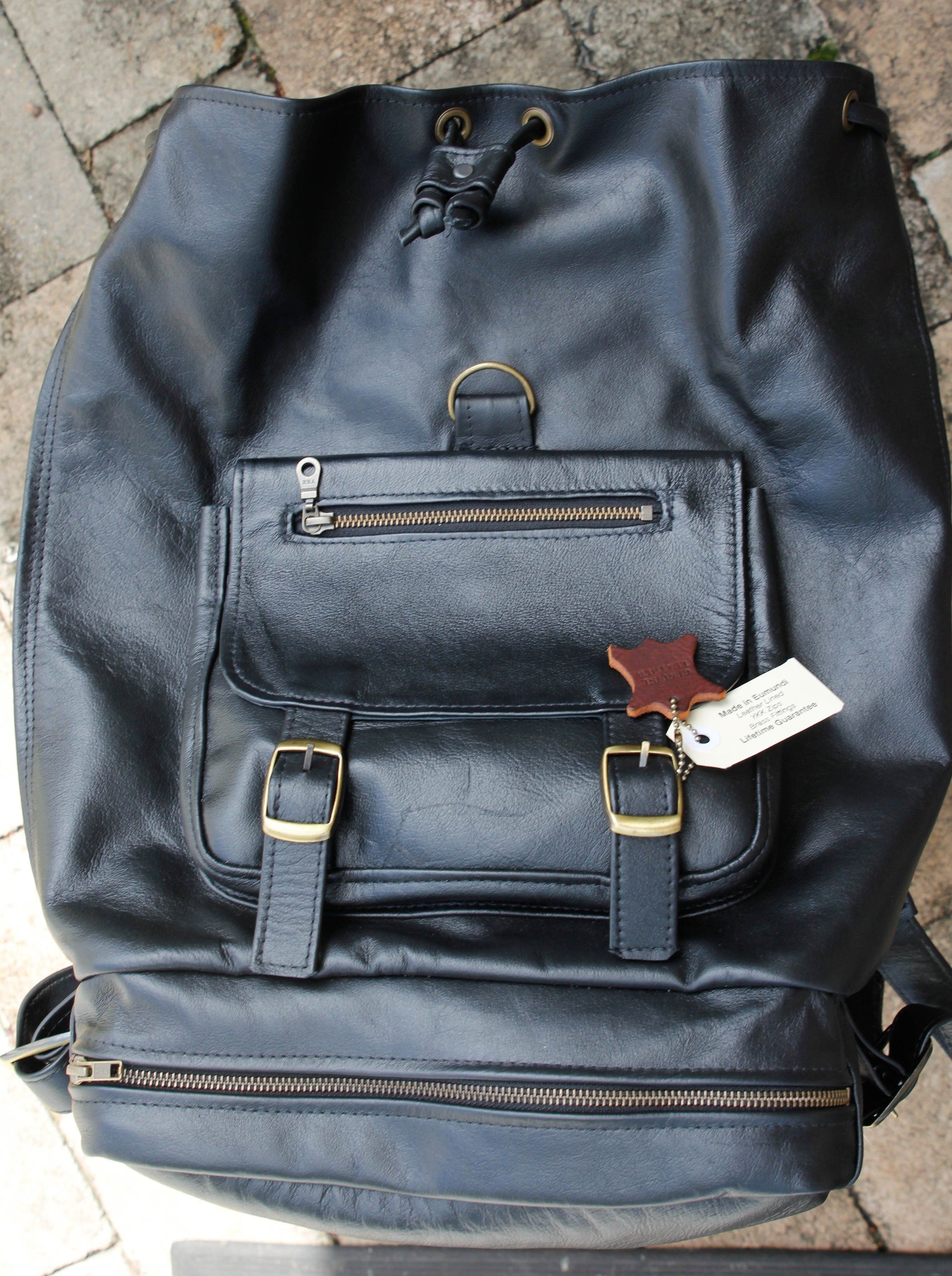 The Real McCaul Back Packs Large Deluxe Travel Laptop Backpack - Kangaroo Australian Made Australian Owned Leather Laptop/Travel Backpack Handmade in Australia- Kangaroo & Cowhide Leather