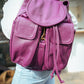 The Real McCaul Back Packs Purple Dual Pocket Backpack - Medium - Cowhide Australian Made Australian Owned Medium Pocket Leather Backpack- Made in Australia 