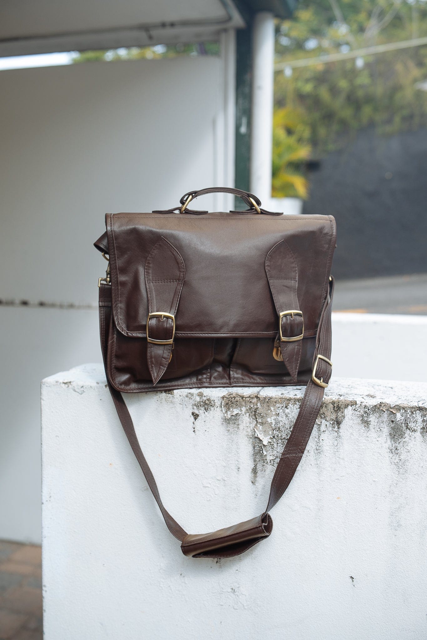 The Real McCaul Briefcases Briefcase (2 Partition) Australian Made Australian Owned Kangaroo Leather Briefcase Shoulder Bag Satchel Made in Australia
