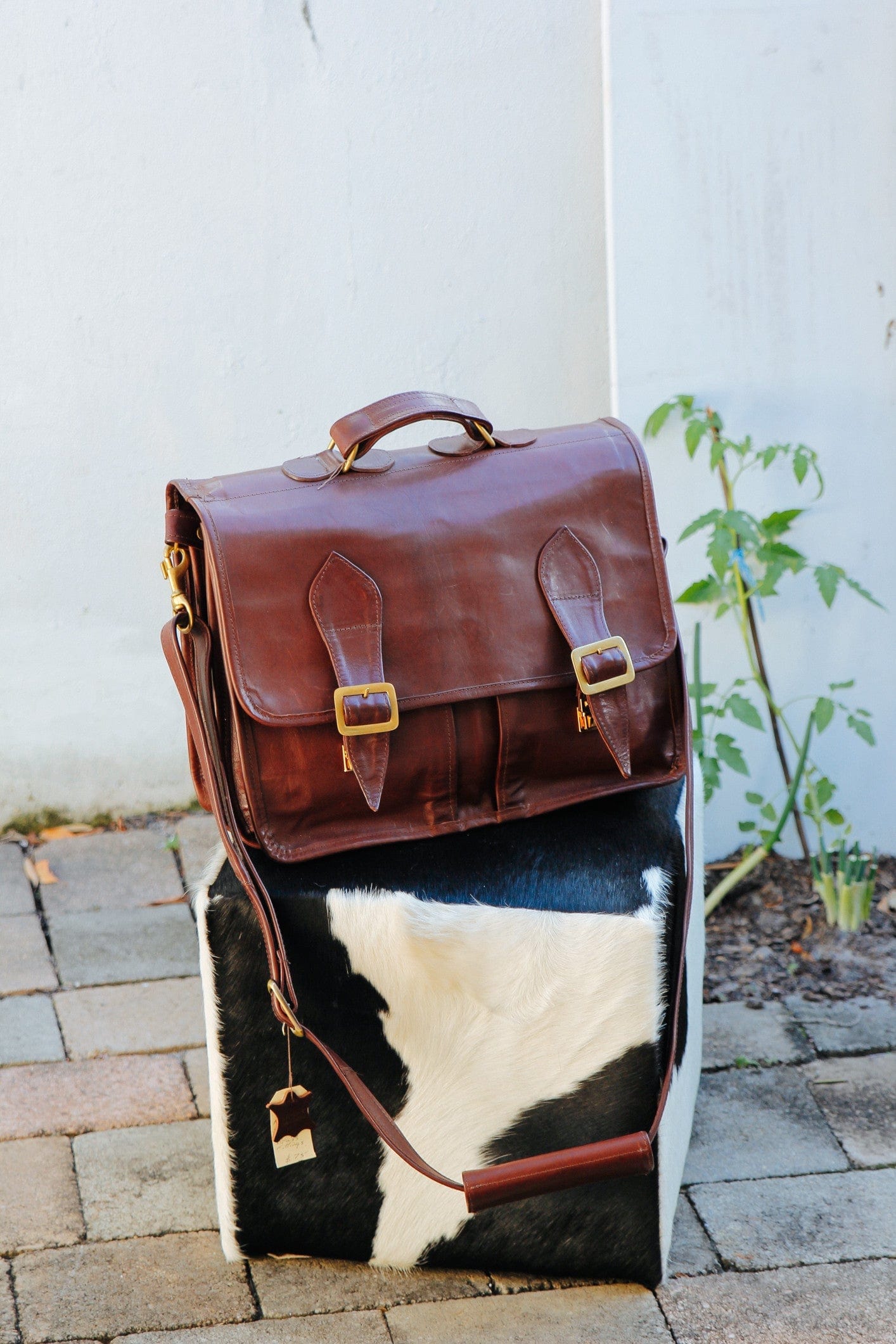 The Real McCaul Briefcases Premium Quality Kangaroo Vegtan Leather / Dark Brown / Brass Briefcase (2 Partition) Australian Made Australian Owned Kangaroo Leather Briefcase Shoulder Bag Satchel Made in Australia