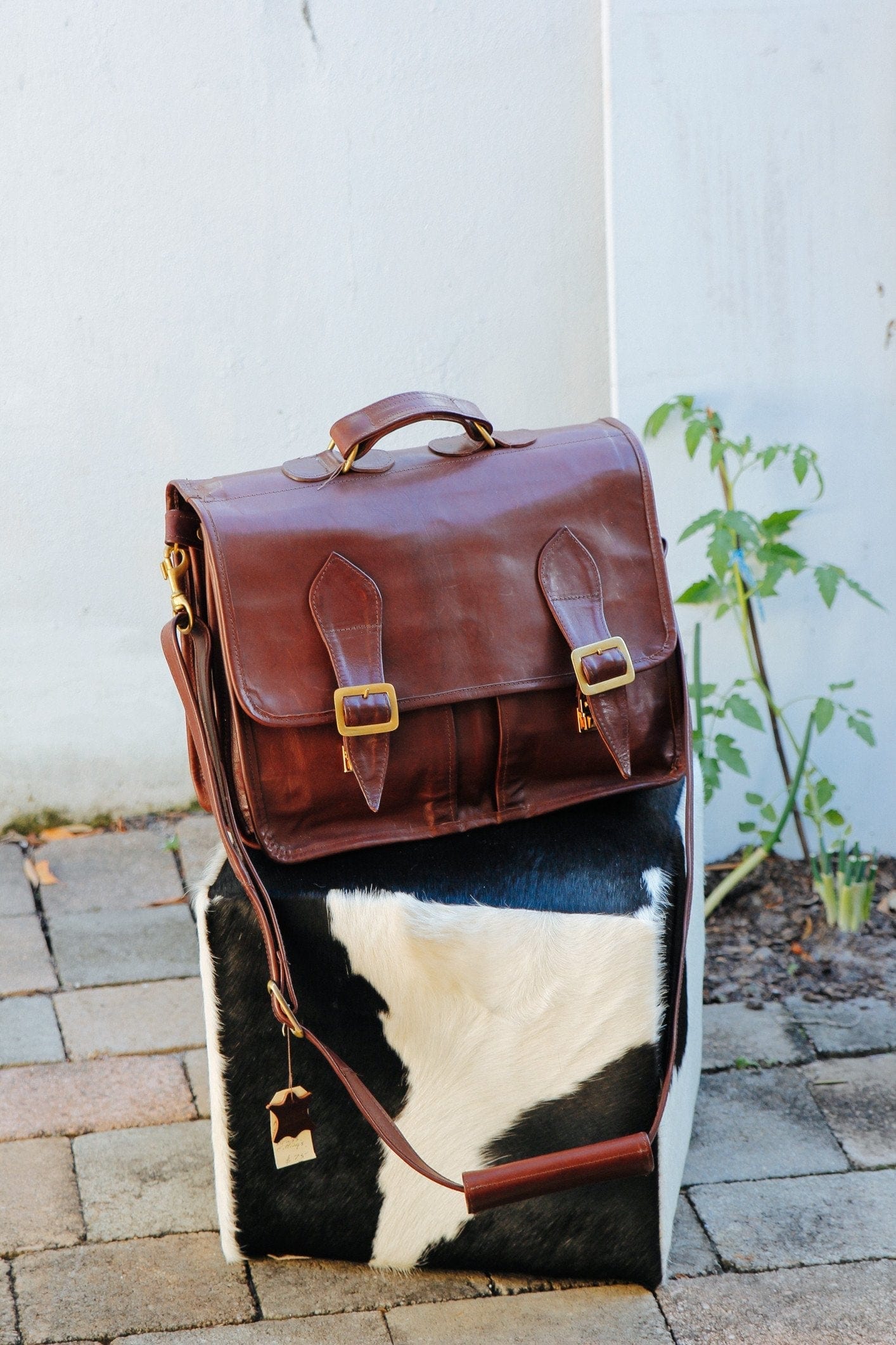 The Real McCaul Briefcases Premium Vegtan Kangaroo (Hard) / Burgundy Brown Briefcase (3 Partition) Australian Made Australian Owned Handmade in Australia Leather Briefcase (3 Partition)