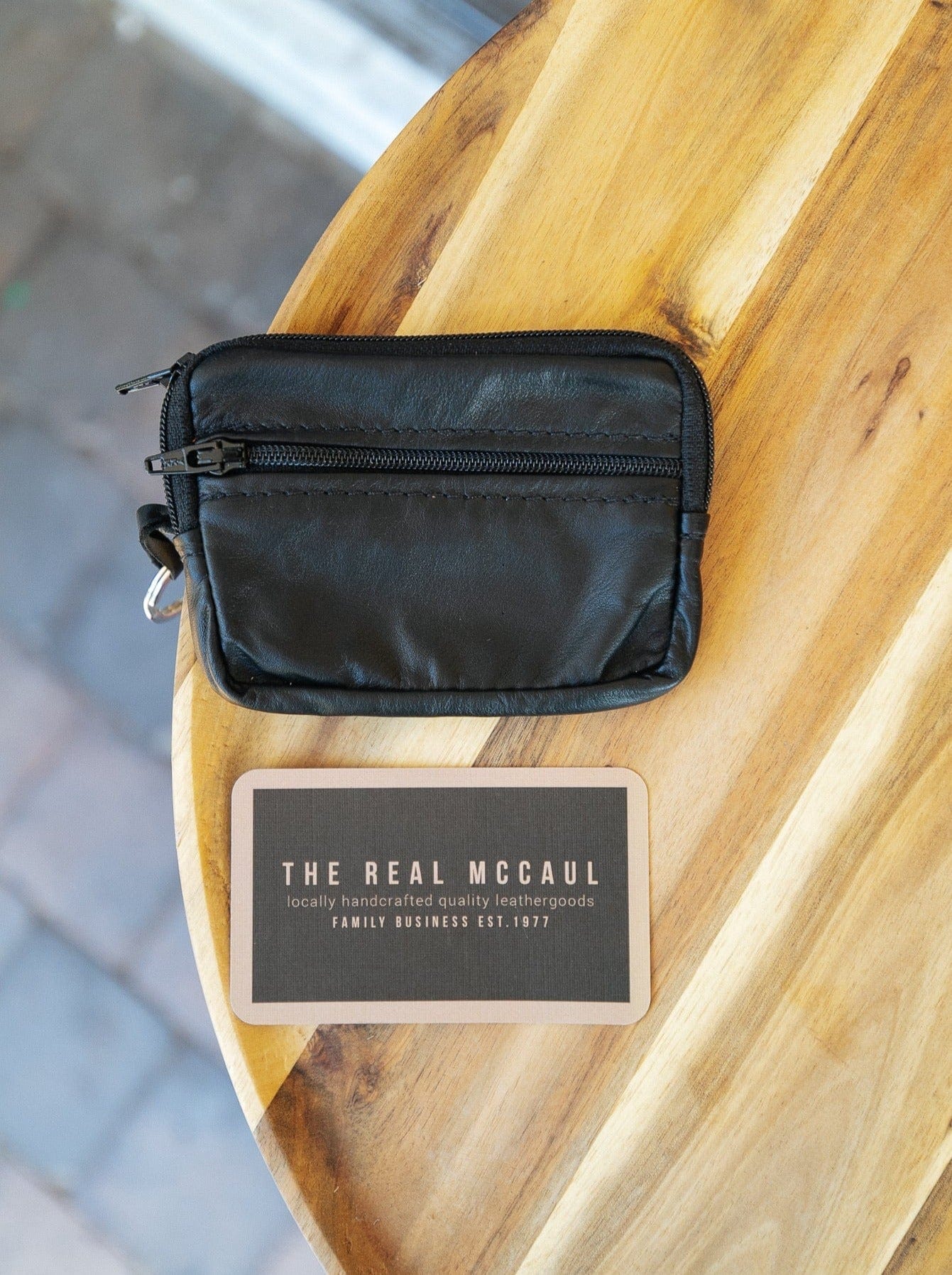 The Real McCaul Coin Purse Multi-Pocket Pouch Australian Made Australian Owned 3 Pocket Leather Purse - AUSTRALIAN MADE