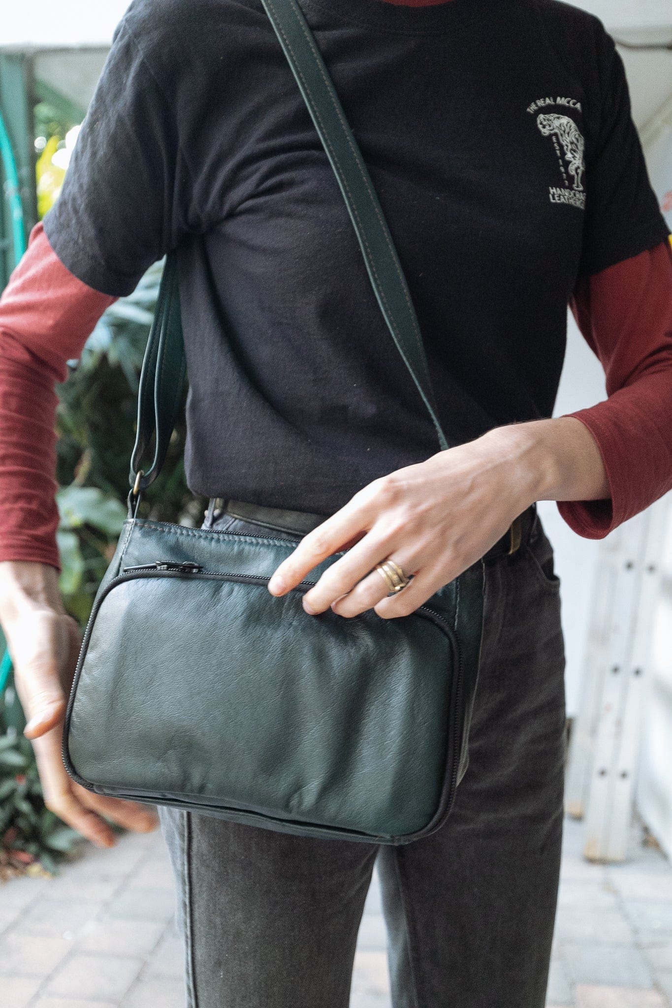 The Real McCaul Handbags Annette HandBag - Small - Kangaroo Australian Made Australian Owned Women's HandBags- Made in Australia Kangaroo & Cowhide Leather