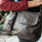 The Real McCaul Handbags Dark Brown Annette HandBag - Large - Cowhide Australian Made Australian Owned Made in Australia Handbag- Large Annette Bag Genuine Leather