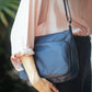 The Real McCaul Handbags Navy Annette HandBag - Large - Cowhide Australian Made Australian Owned Made in Australia Handbag- Large Annette Bag Genuine Leather