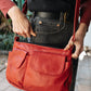 The Real McCaul Handbags Red Annette HandBag - Large - Cowhide Australian Made Australian Owned Made in Australia Handbag- Large Annette Bag Genuine Leather