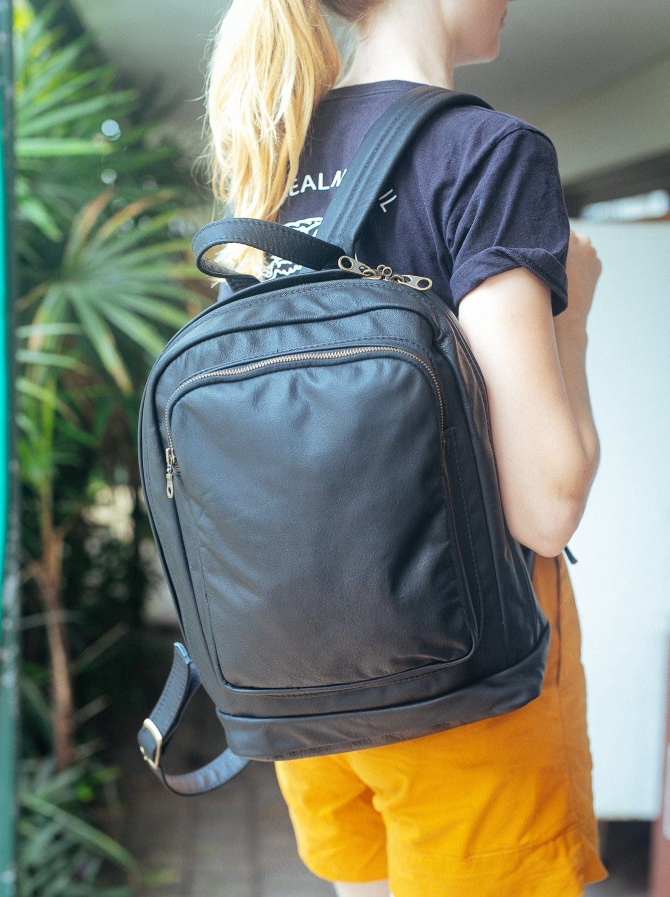 The Real McCaul Leathergoods Back Packs Black The Roger Backpack - Medium - Kangaroo Australian Made Australian Owned Leather Backpack Australian Made