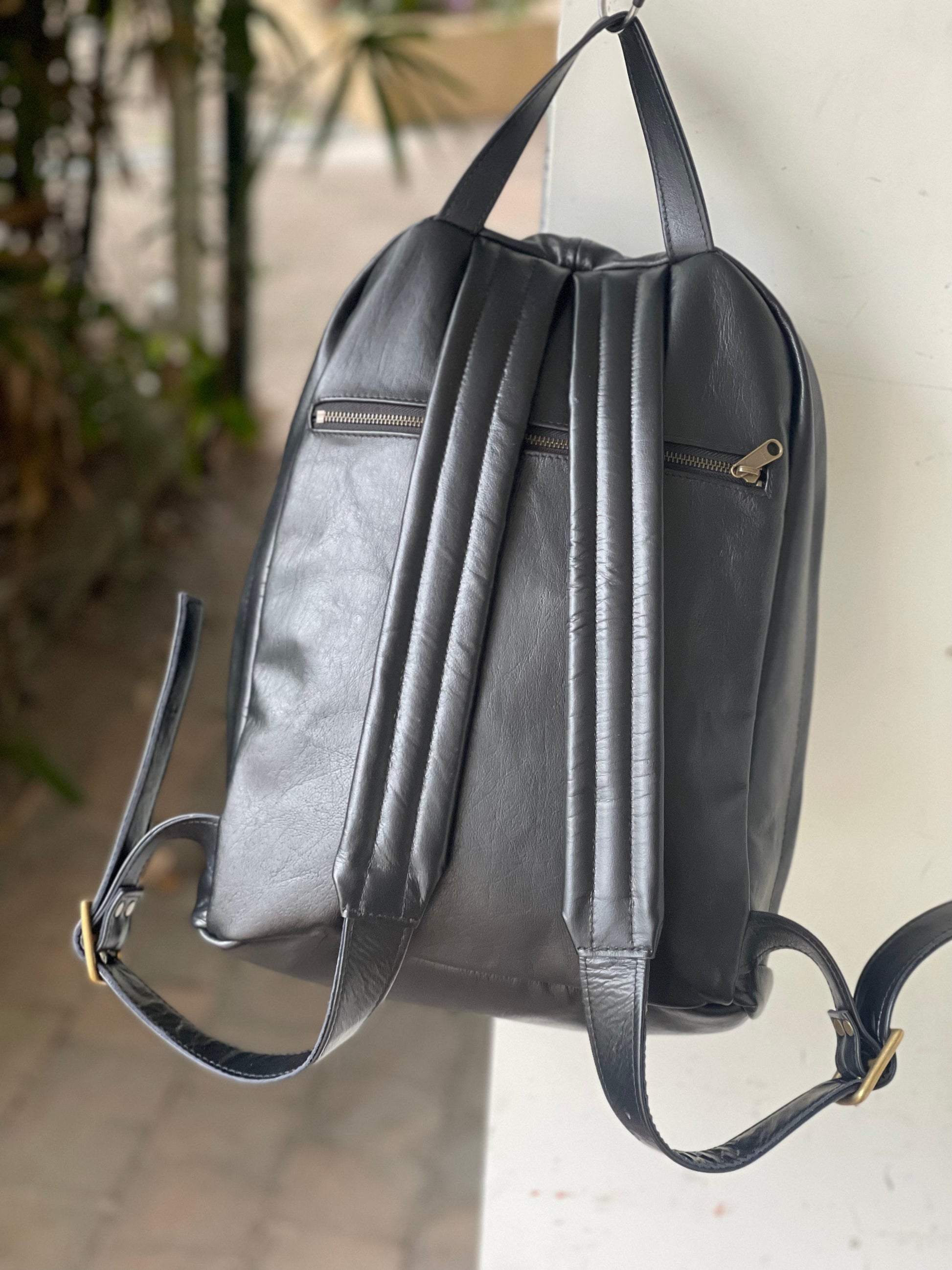 The Real McCaul Leathergoods Back Packs Black The Roger Backpack - Medium - Kangaroo Australian Made Australian Owned Leather Backpack Australian Made