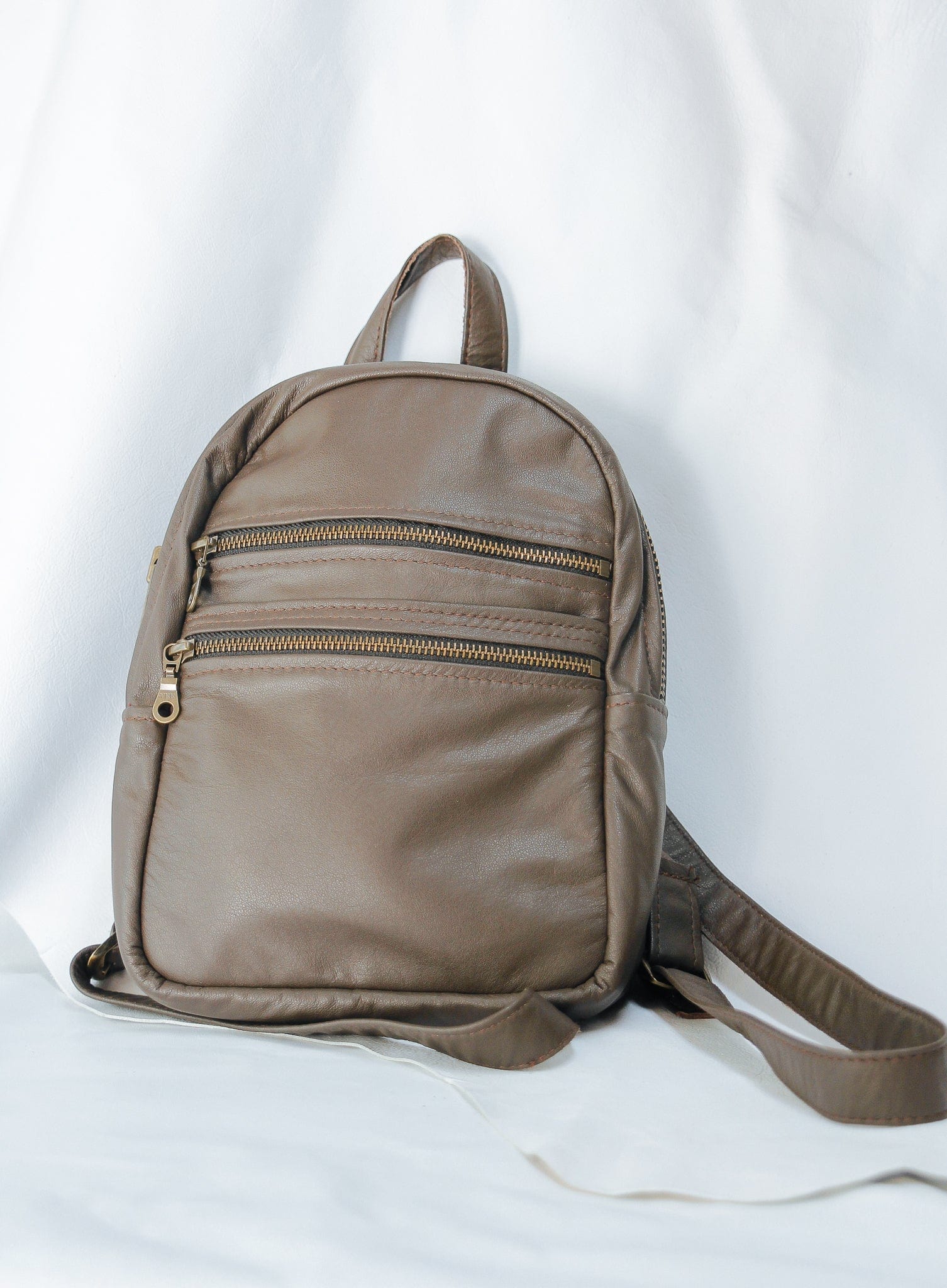 The Real McCaul Leathergoods Back Packs Dark Brown / Brass The Annie Backpack - Small - Cowhide Australian Made Australian Owned Leather Backpacks Made in Australia