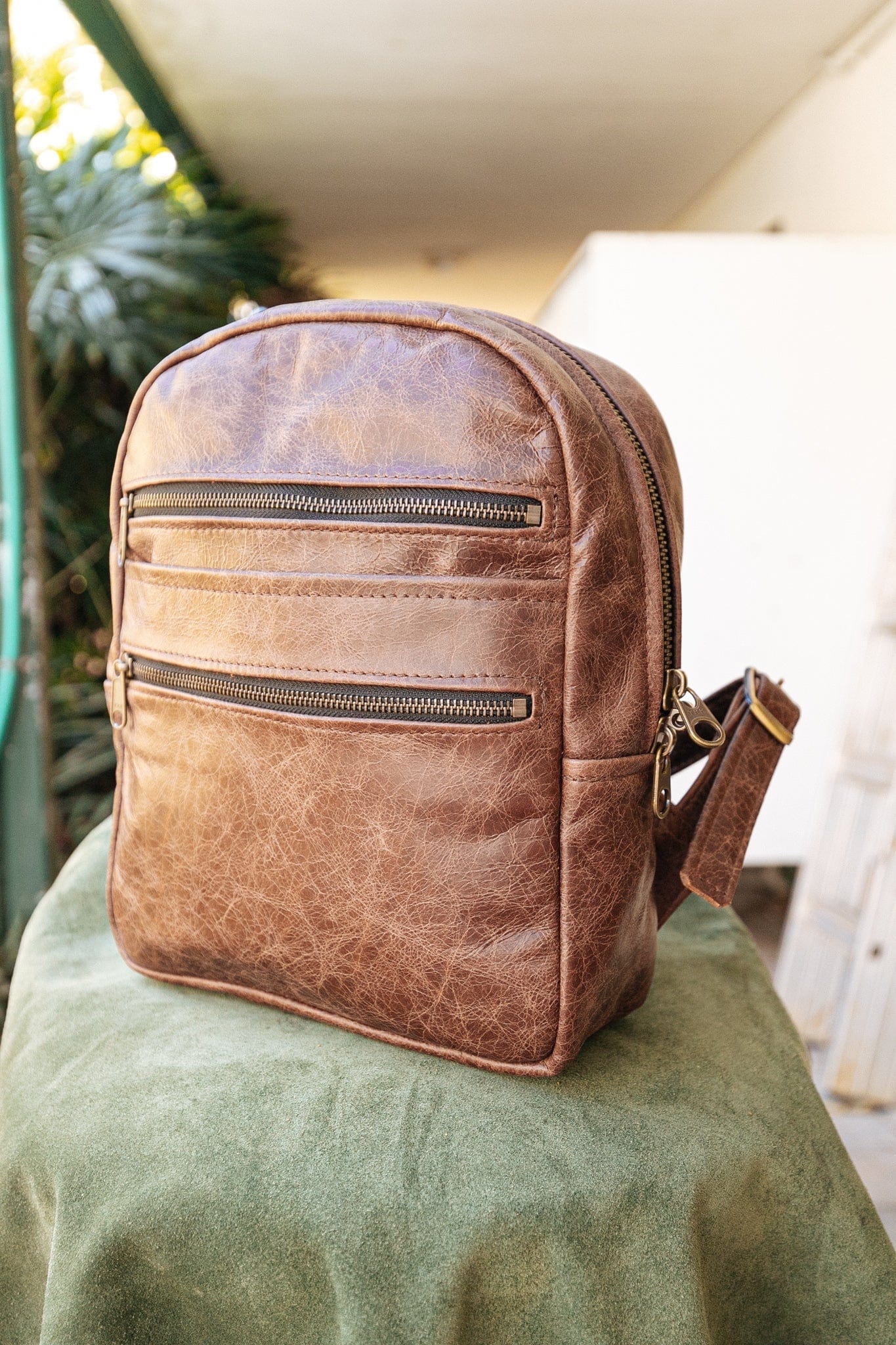 The Real McCaul Leathergoods Back Packs Marble Brown The Annie Backpack - Large - Cowhide Australian Made Australian Owned Leather Backpacks Made in Australia