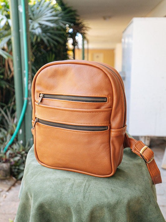 The Real McCaul Leathergoods Back Packs Tan The Annie Backpack - Large - Cowhide Australian Made Australian Owned Leather Backpacks Made in Australia