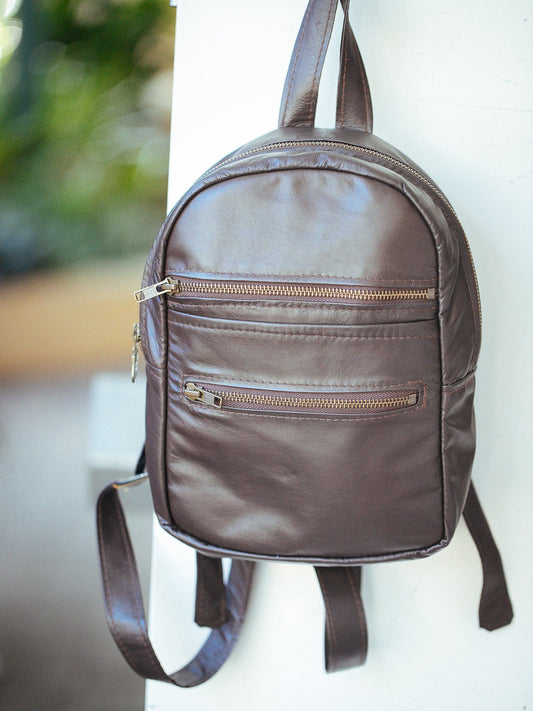 The Real McCaul Leathergoods Back Packs The Mini Annie Backpack - Kangaroo Australian Made Australian Owned Leather Backpacks Made in Australia