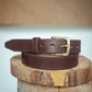 The Real McCaul Leathergoods Belts 28" (71cm) / Gold Maxwell Belt 35mm - Cognac Australian Made Australian Owned Australian Made Solid Leather Full Grain Rancher Belt- Black