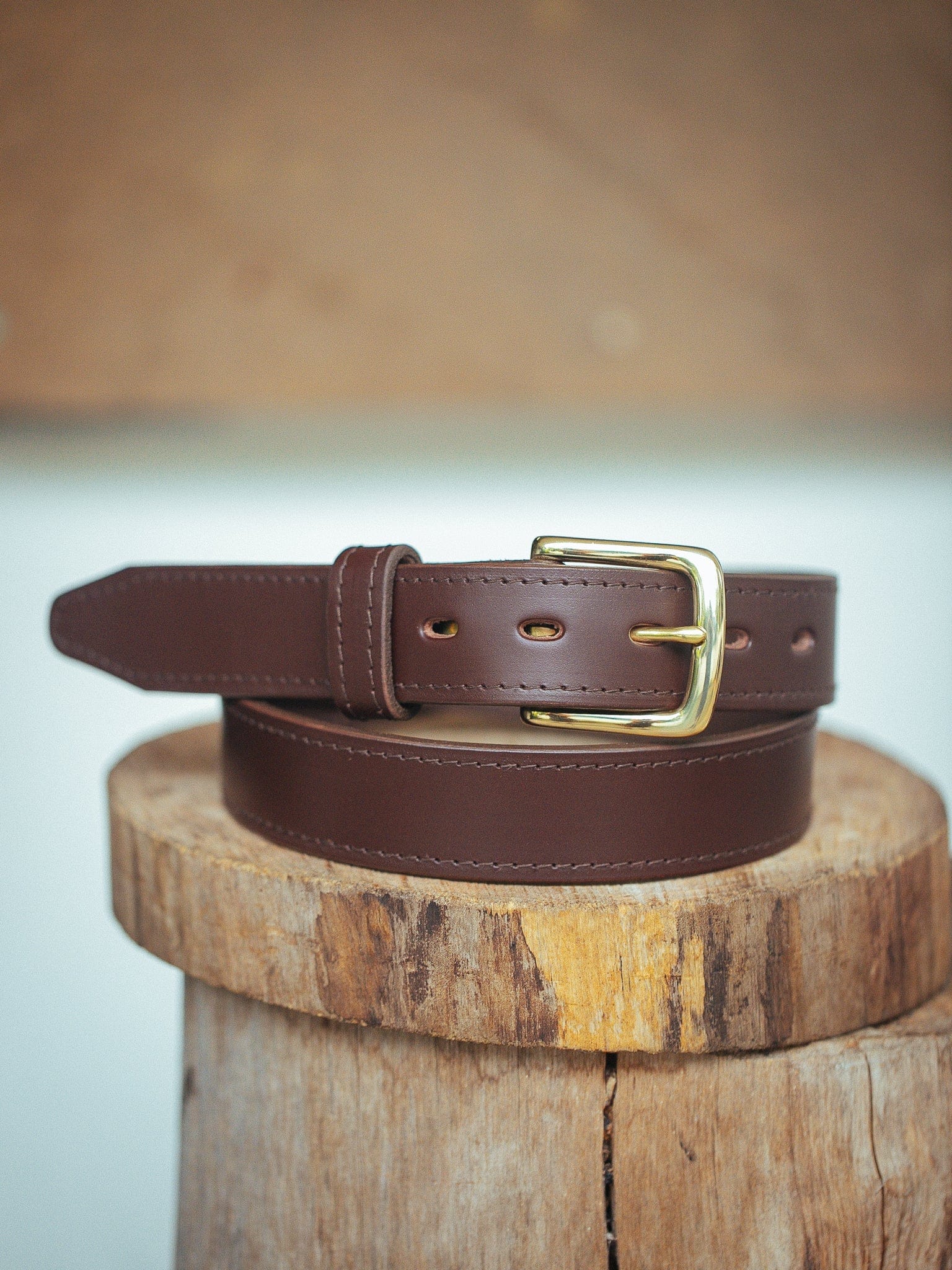 The Real McCaul Leathergoods Belts 28" (71cm) / Gold Maxwell Belt 35mm - Cognac Australian Made Australian Owned Australian Made Solid Leather Full Grain Rancher Belt- Black