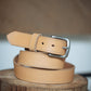 The Real McCaul Leathergoods Belts 28" (71cm) / Silver Maxwell Belt 35mm - Natural Australian Made Australian Owned Australian Made Solid Leather Full Grain Rancher Belt- Black