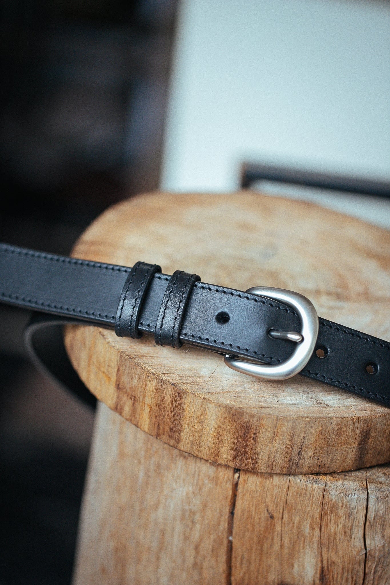 The Real McCaul Leathergoods Belts 28" (71cm) / Silver Savvy Narrow Dress Belt 32mm - Black Australian Made Australian Owned Australian Made Solid Leather Full Grain Dress Belt- Black