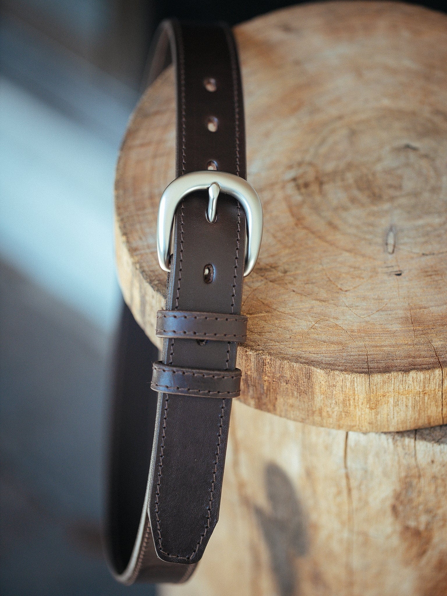 The Real McCaul Leathergoods Belts 28" (71cm) / Silver Savvy Narrow Dress Belt 32mm - Dark Brown Australian Made Australian Owned Australian Made Solid Leather Full Grain Dress Belt- Black