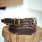 The Real McCaul Leathergoods Belts Antique Brass / 28" (71cm) Deluxe Rancher Belt 38mm - Dark Brown Australian Made Australian Owned Australian Made Solid Leather Full Grain Rancher Belt- Black