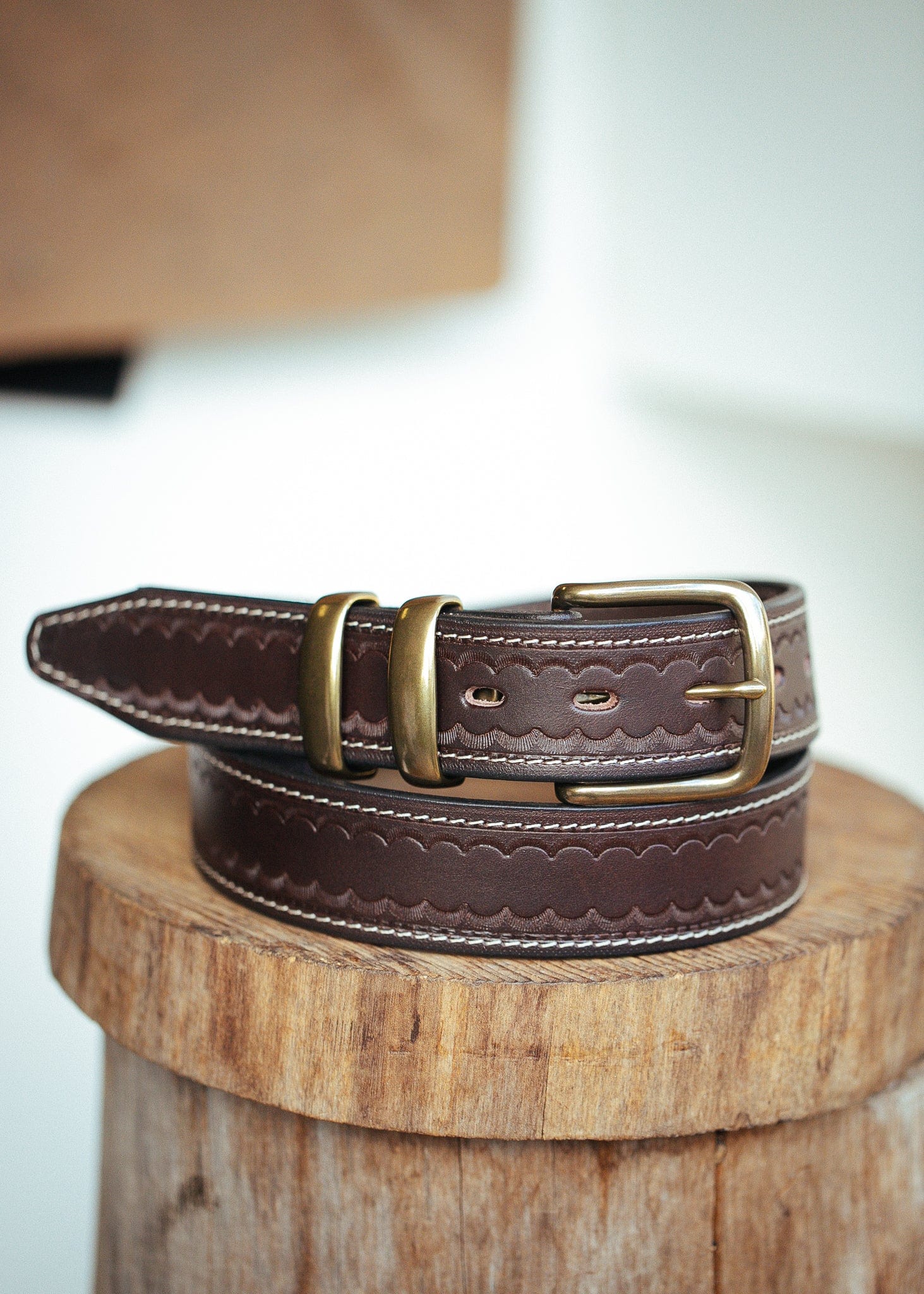 The Real McCaul Leathergoods Belts Antique Brass / 28" (71cm) Deluxe Rancher Belt 38mm - Dark Brown Australian Made Australian Owned Australian Made Solid Leather Full Grain Rancher Belt- Black