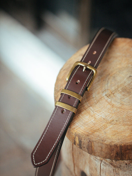 The Real McCaul Leathergoods Belts Antique Brass / 28" (71cm) Rancher Belt 32mm - Cognac Australian Made Australian Owned Australian Made Solid Leather Full Grain Rancher Belt- Black