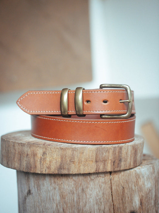 The Real McCaul Leathergoods Belts Antique Brass / 28" (71cm) Rancher Belt 38mm - Tan Australian Made Australian Owned Australian Made Solid Leather Full Grain Rancher Belt- Black