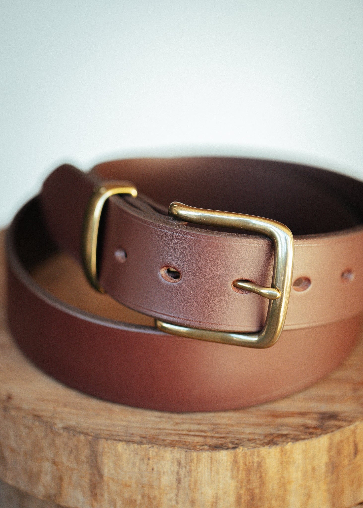 The Real McCaul Leathergoods Belts Antique Brass / 30” (77cm) Plain 38mm Belt - Cognac Australian Made Australian Owned Solid Leather Men's Belt - Handmade in Australia - Black - Brass Buckle