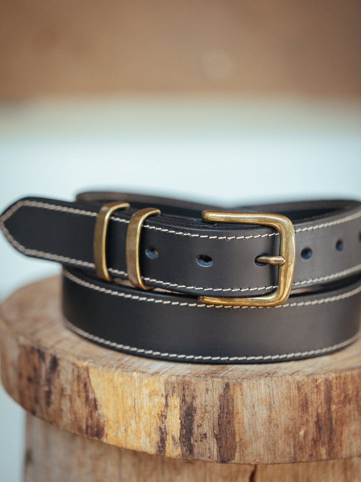 The Real McCaul Leathergoods Belts Antique Brass / 30" (77cm) Rancher Belt 32mm - Black Australian Made Australian Owned Australian Made Solid Leather Full Grain Rancher Belt- Black