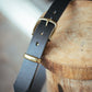 The Real McCaul Leathergoods Belts Antique Brass / 30” (77cm) Standard 38mm Belt - Black Australian Made Australian Owned Solid Leather Men's Belt - Handmade in Australia - Black - Brass Buckle