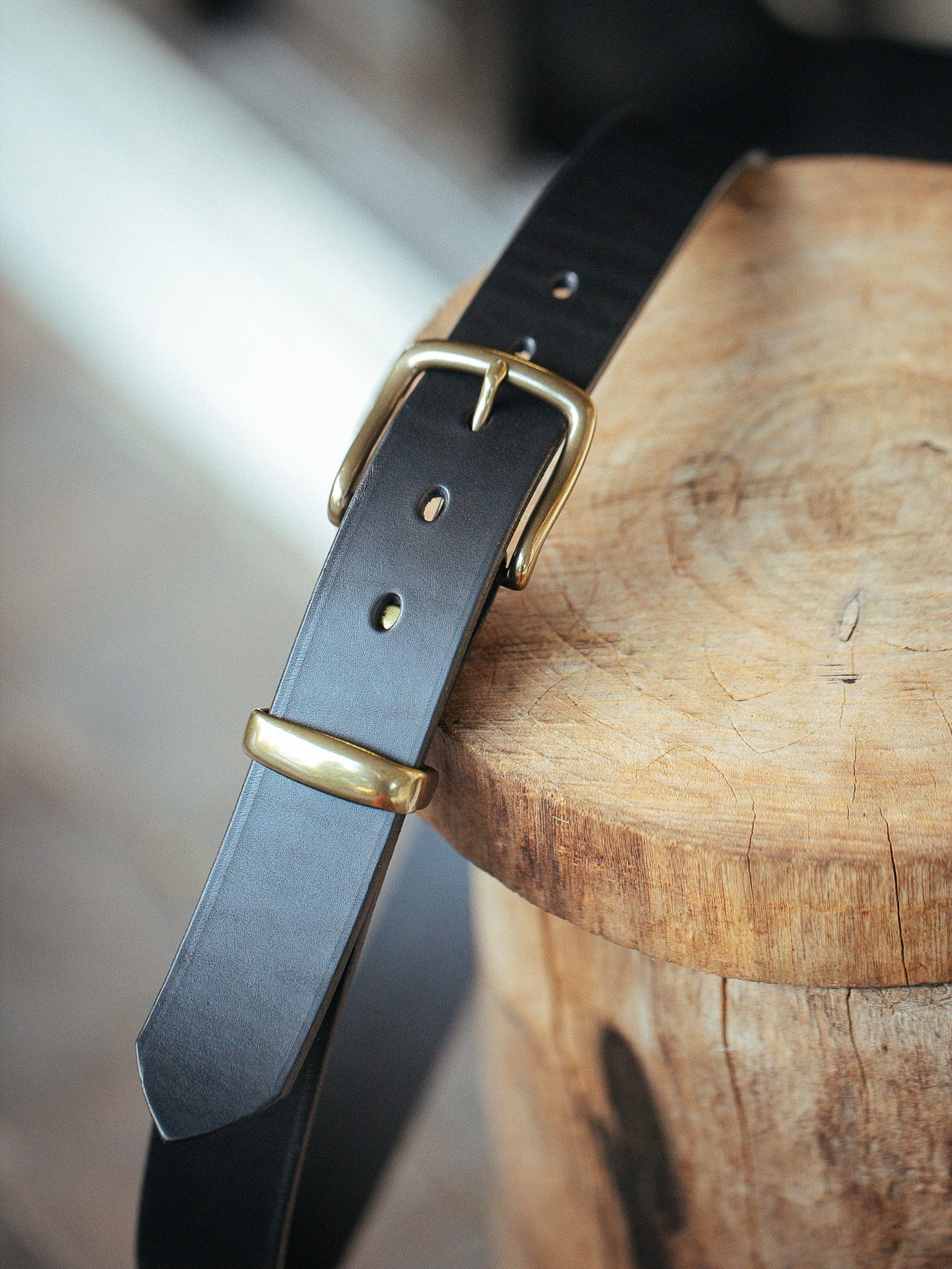 The Real McCaul Leathergoods Belts Antique Brass / 30” (77cm) Standard 38mm Belt - Black Australian Made Australian Owned Solid Leather Men's Belt - Handmade in Australia - Black - Brass Buckle