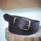 The Real McCaul Leathergoods Belts Antique Brass / 30” (77cm) Standard 38mm Belt - Dark Brown Australian Made Australian Owned Solid Leather Men's Belt - Handmade in Australia - Brass Buckle