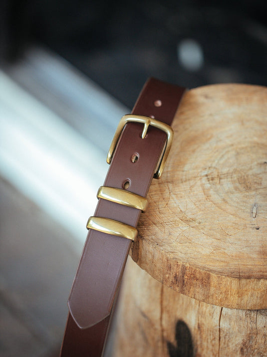 The Real McCaul Leathergoods Belts Antique Brass / 30” (77cm) Standard 38mm Belt - Double Keeper - Cognac Australian Made Australian Owned Genuine Cowhide Leather Belt - Handmade in Australia