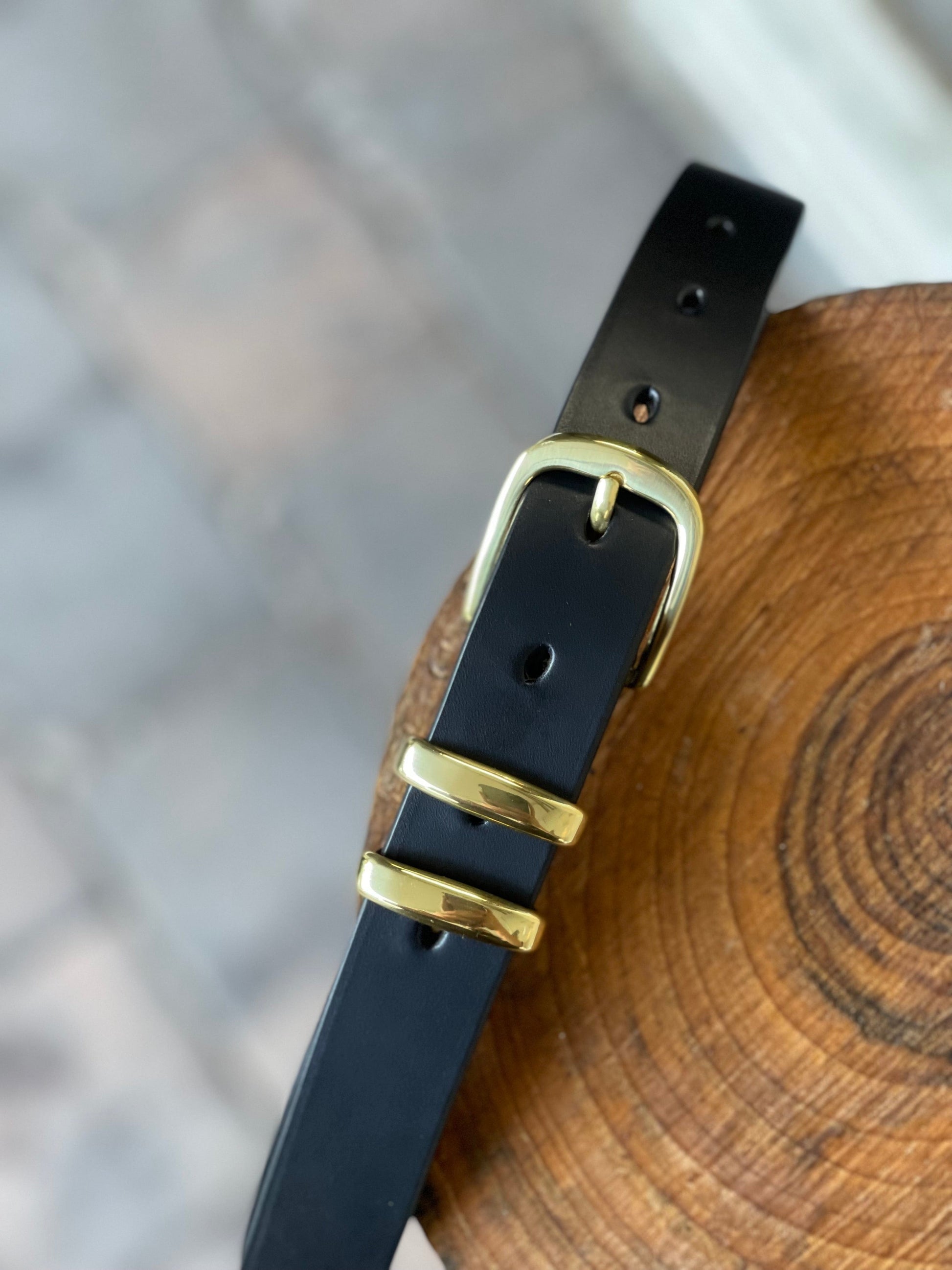 The Real McCaul Leathergoods Belts Brass / 30" (77cm) Standard 30mm Belt - Double Keeper - Black Australian Made Australian Owned Solid Leather Men's Belt - Handmade in Australia - Brass Buckle