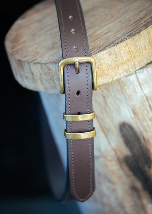 The Real McCaul Leathergoods Belts Classic Dress Belt 32mm - Dark Brown Australian Made Australian Owned Australian Made Solid Leather Full Grain Rancher Belt- Black