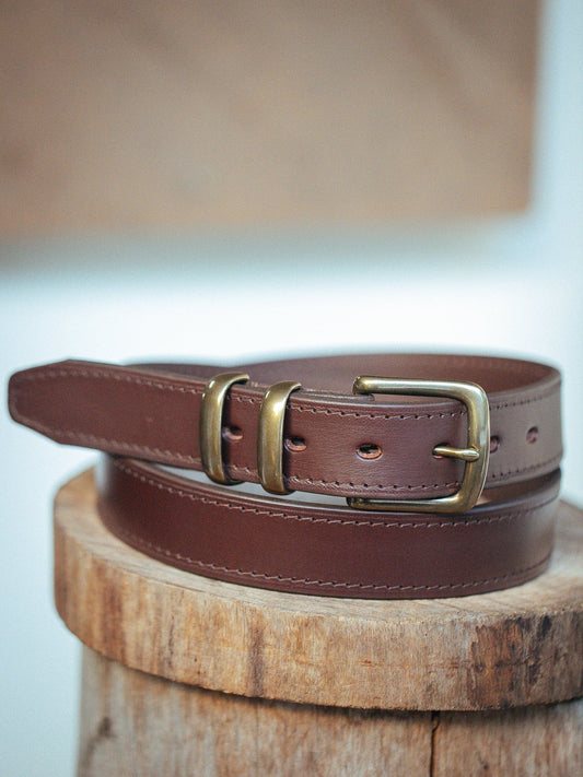 The Real McCaul Leathergoods Belts Classic Dress Belt 35mm - Cognac Australian Made Australian Owned Australian Made Solid Leather Full Grain Rancher Belt- Black