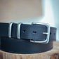 The Real McCaul Leathergoods Belts Classic Dress Belt 38mm - Stainless Steel - Black Australian Made Australian Owned Australian Made Solid Leather Full Grain Rancher Belt- Black