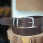 The Real McCaul Leathergoods Belts Classic Dress Belt 38mm - Stainless Steel - Dark Brown Australian Made Australian Owned Australian Made Solid Leather Full Grain Rancher Belt- Black