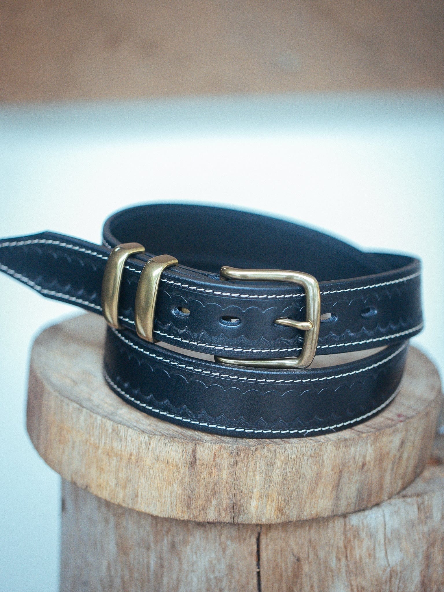 The Real McCaul Leathergoods Belts Deluxe Rancher Belt - 38mm - Black Australian Made Australian Owned Australian Made Solid Leather Full Grain Rancher Belt- Black