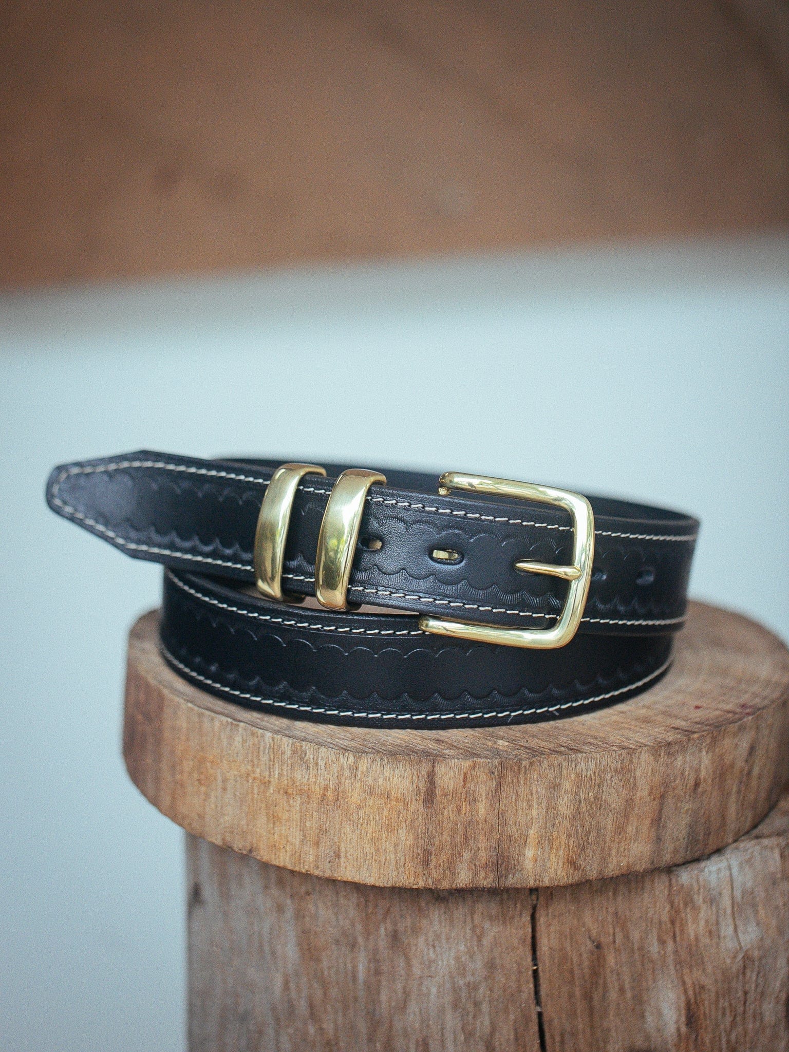 The Real McCaul Leathergoods Belts Deluxe Rancher Belt - 38mm - Black Australian Made Australian Owned Australian Made Solid Leather Full Grain Rancher Belt- Black