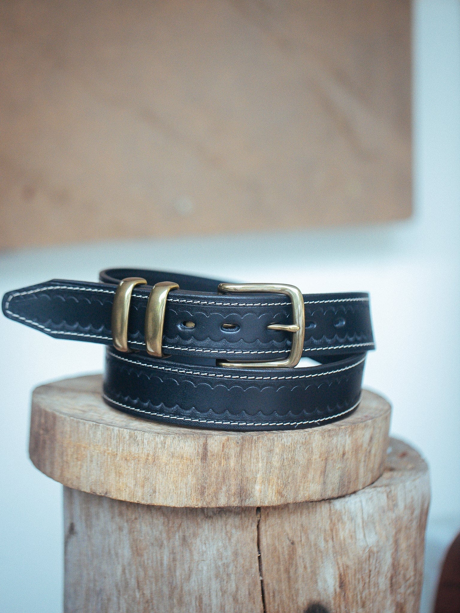 The Real McCaul Leathergoods Belts Deluxe Rancher Belt - 38mm - Black Australian Made Australian Owned Australian Made Solid Leather Full Grain Rancher Belt- Black