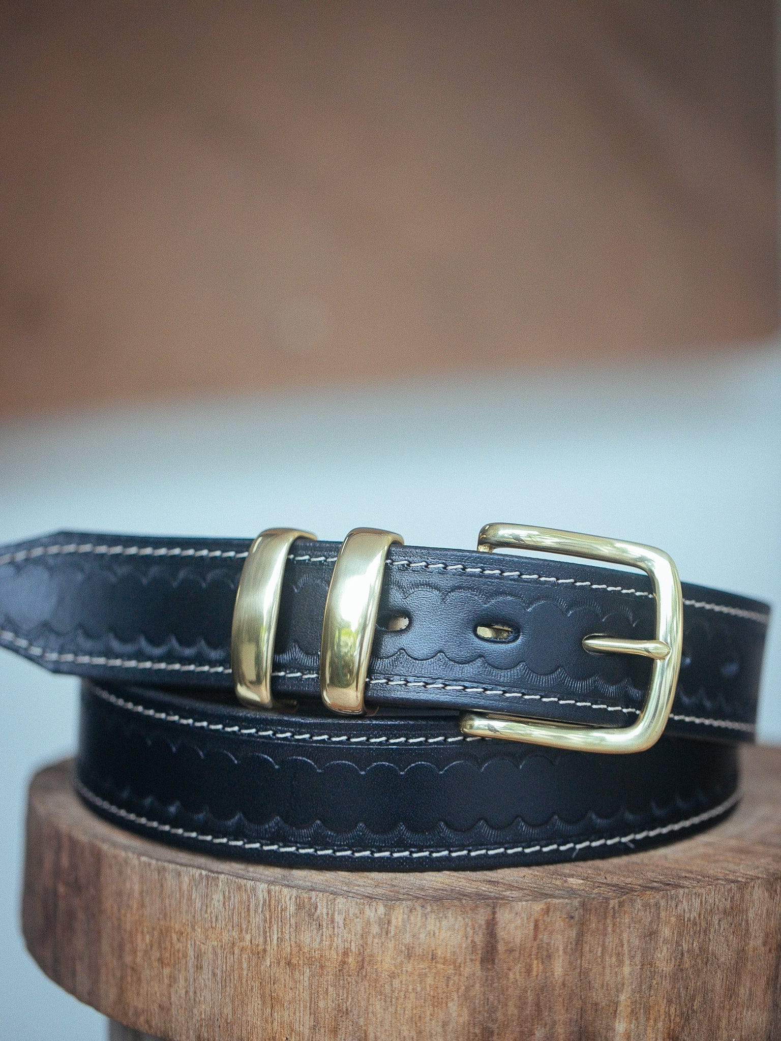 The Real McCaul Leathergoods Belts Gold / 28" (71cm) Deluxe Rancher Belt - 38mm - Black Australian Made Australian Owned Australian Made Solid Leather Full Grain Rancher Belt- Black