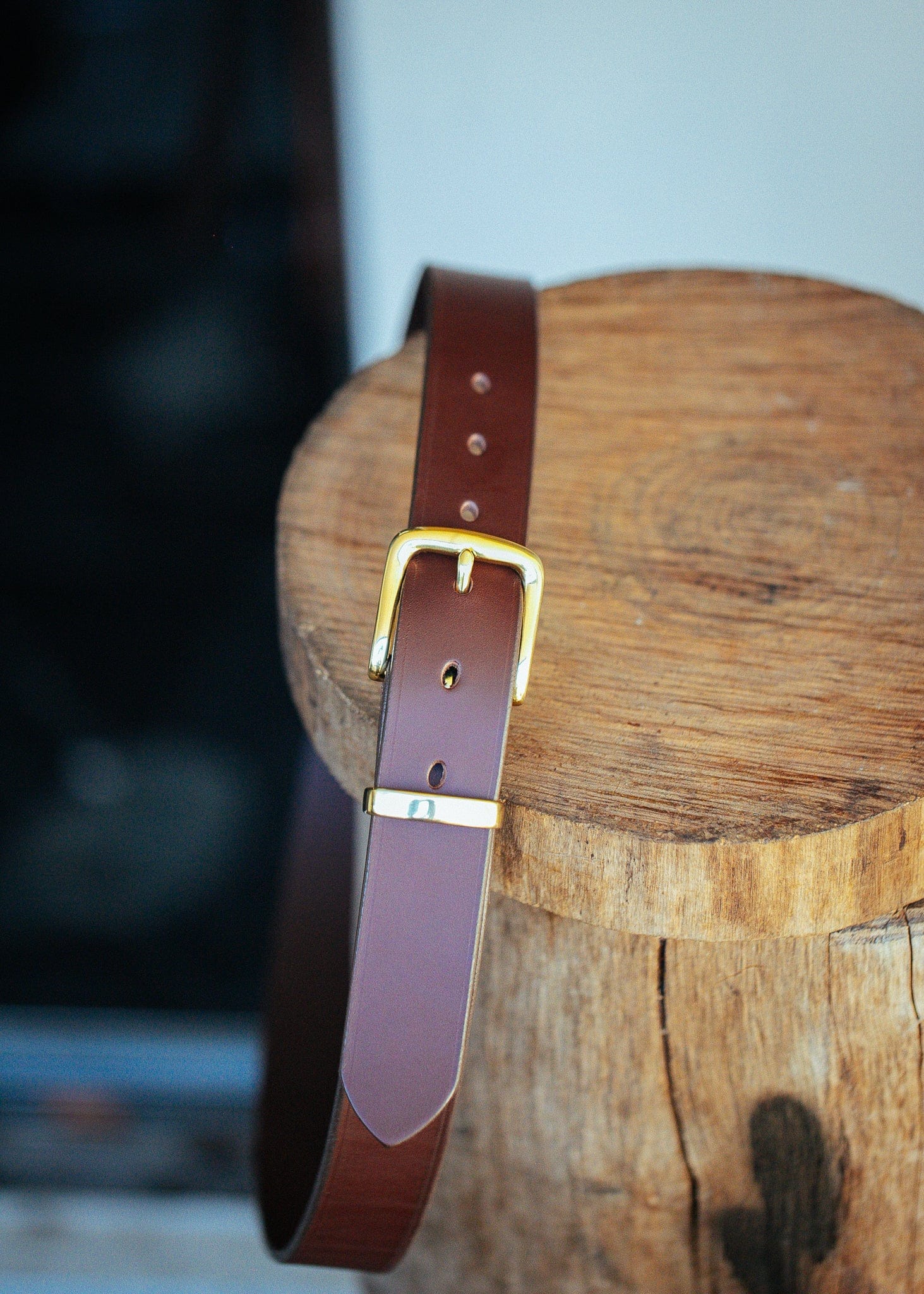 The Real McCaul Leathergoods Belts Gold / 30" (77cm) Plain 32mm Belt - Cognac Australian Made Australian Owned Solid Leather Men's Belt - Handmade in Australia - Brass Buckle