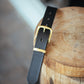The Real McCaul Leathergoods Belts Gold / 30" (77cm) Standard 32mm Belt - Black Australian Made Australian Owned Solid Leather Men's Belt - Handmade in Australia - Brass Buckle