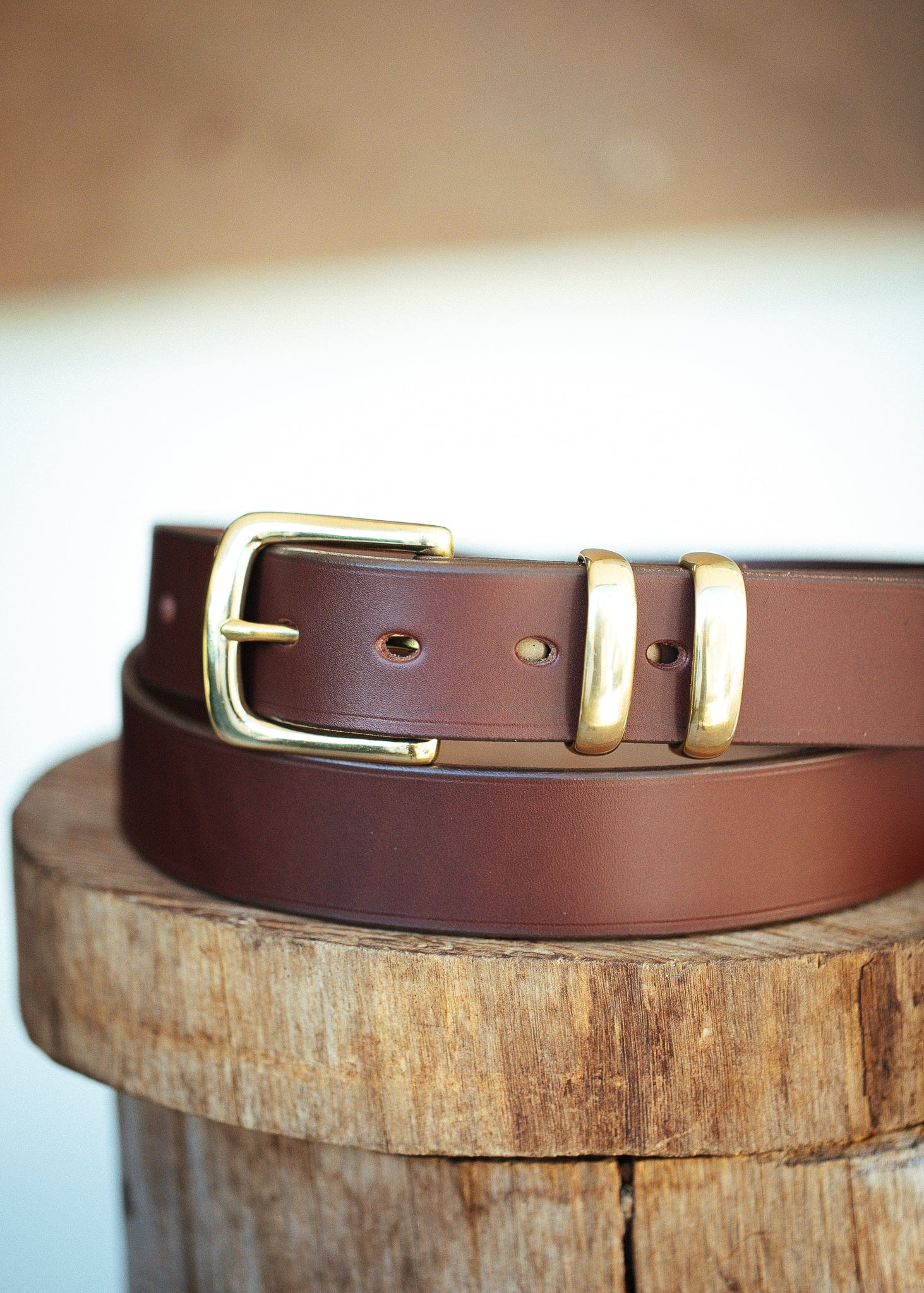 The Real McCaul Leathergoods Belts Gold / 30” (77cm) Standard 35mm Belt - Double Keeper - Cognac Australian Made Australian Owned Genuine Cowhide Leather Belt - Handmade in Australia