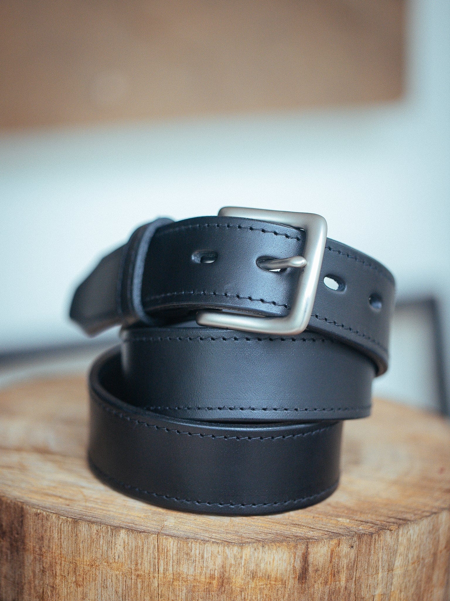 The Real McCaul Leathergoods Belts Maxwell Belt 35mm - Black Australian Made Australian Owned Australian Made Solid Leather Full Grain Rancher Belt- Black