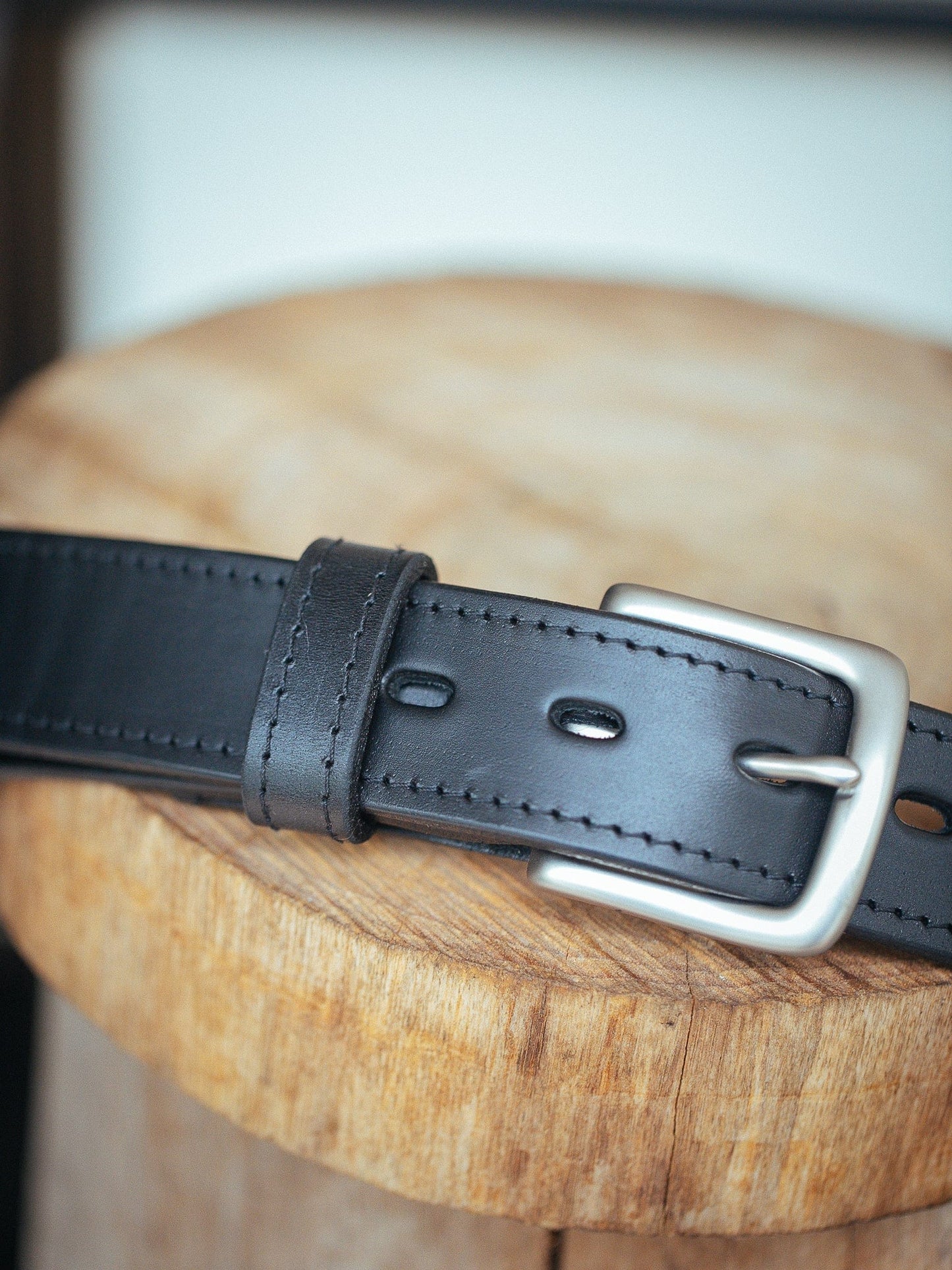 The Real McCaul Leathergoods Belts Maxwell Belt 35mm - Black Australian Made Australian Owned Australian Made Solid Leather Full Grain Rancher Belt- Black