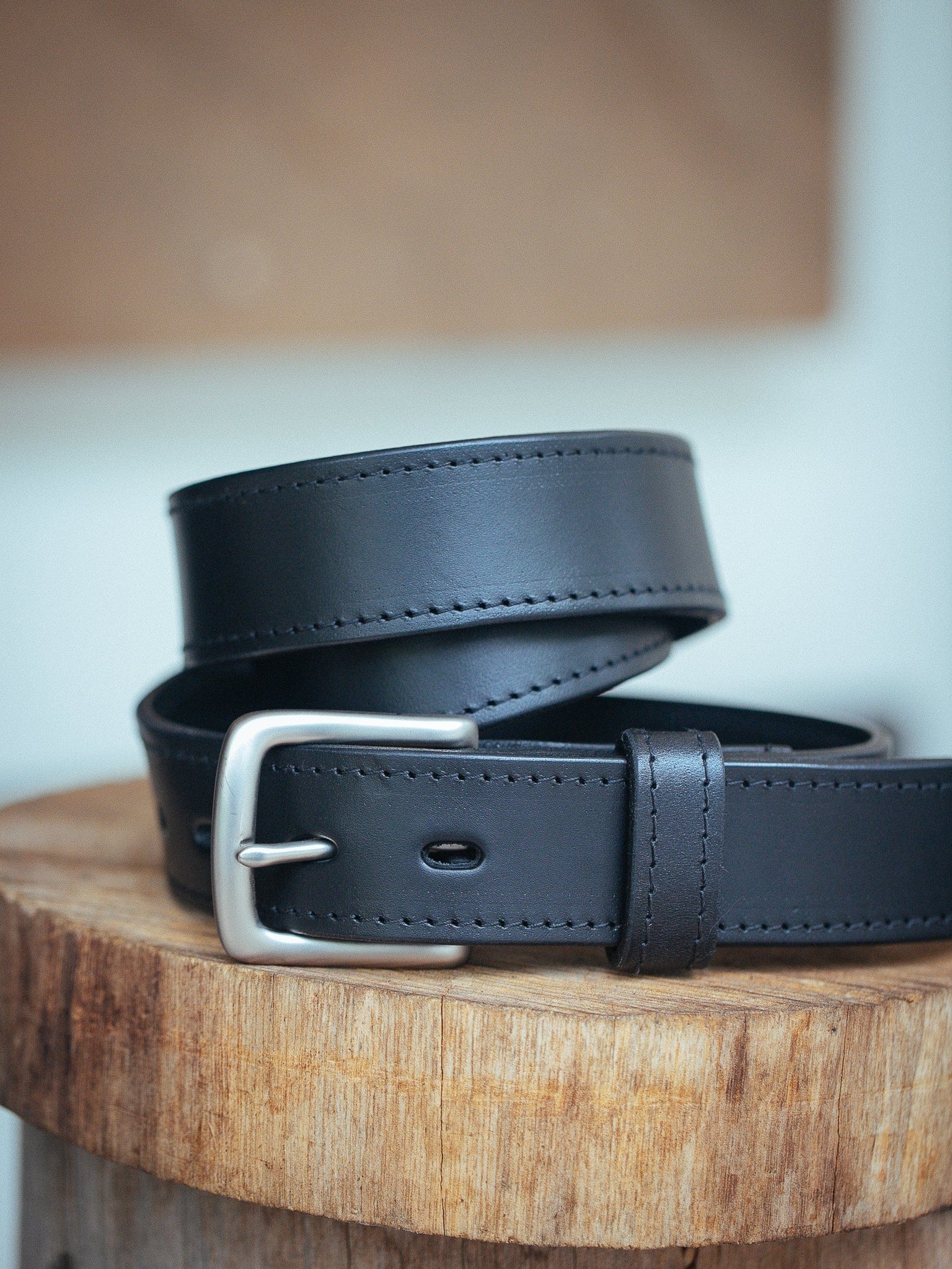 The Real McCaul Leathergoods Belts Maxwell Belt 35mm - Black Australian Made Australian Owned Australian Made Solid Leather Full Grain Rancher Belt- Black
