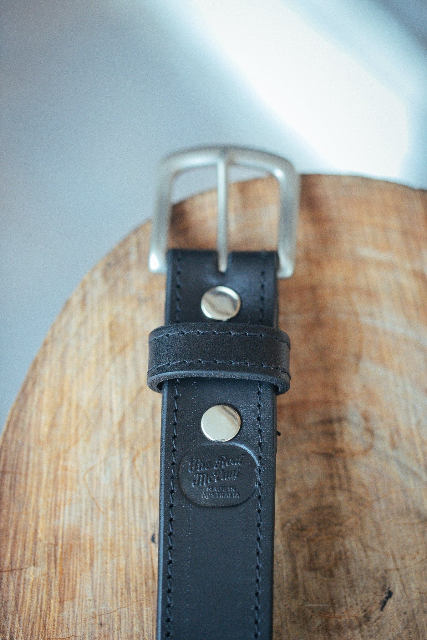 The Real McCaul Leathergoods Belts Maxwell Belt 35mm - Black Australian Made Australian Owned Australian Made Solid Leather Full Grain Rancher Belt- Black