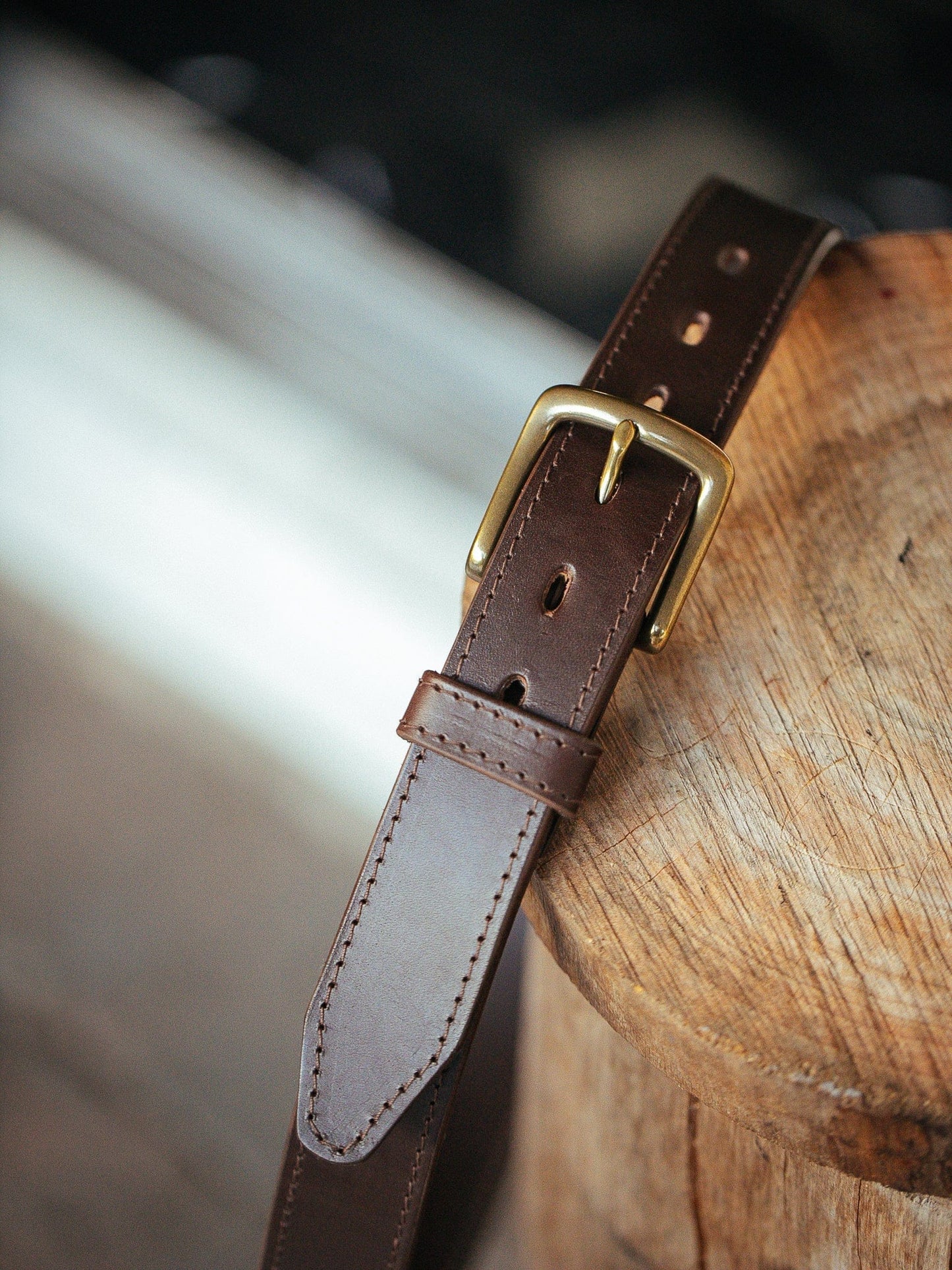 The Real McCaul Leathergoods Belts Maxwell Belt 35mm - Dark Brown Australian Made Australian Owned Australian Made Solid Leather Full Grain Rancher Belt- Black